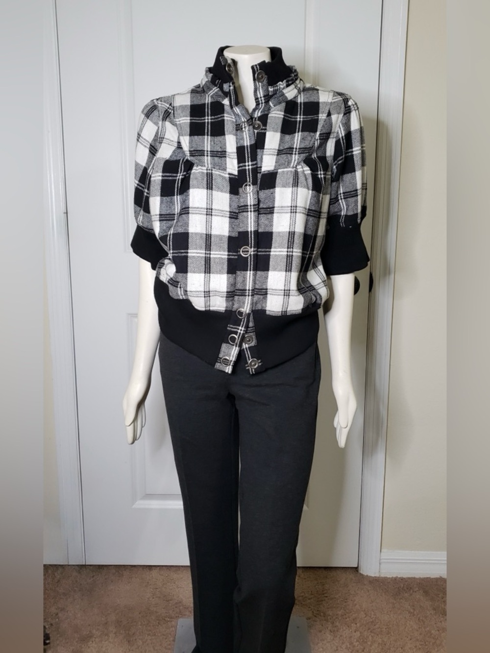 Caren Sport Black and White Labeled Jacket Interior